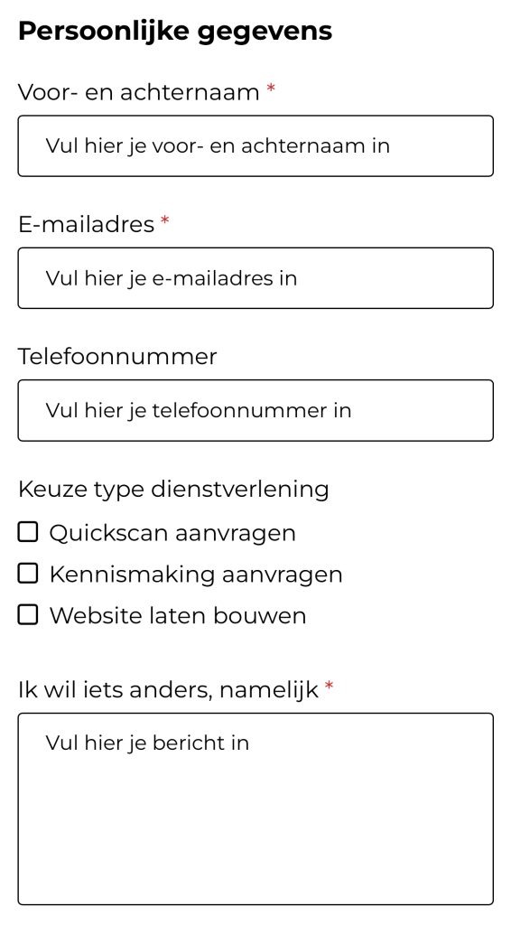 Toegankelijk contactformulier